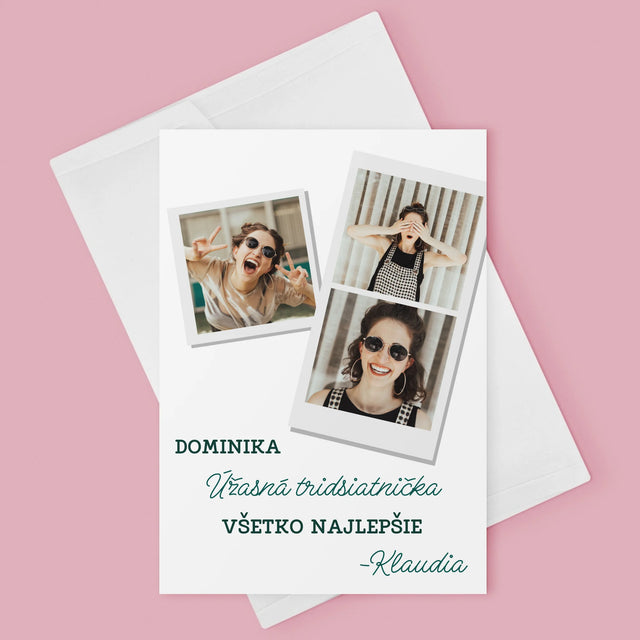 Fotokoláž: Úžasná Tridsiatnička - Kartička S Prianiami