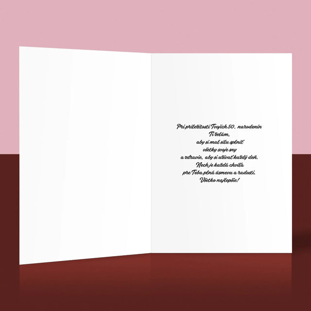 Fotokoláž: Život Sa Začína Po 50 - Kartička S Prianiami