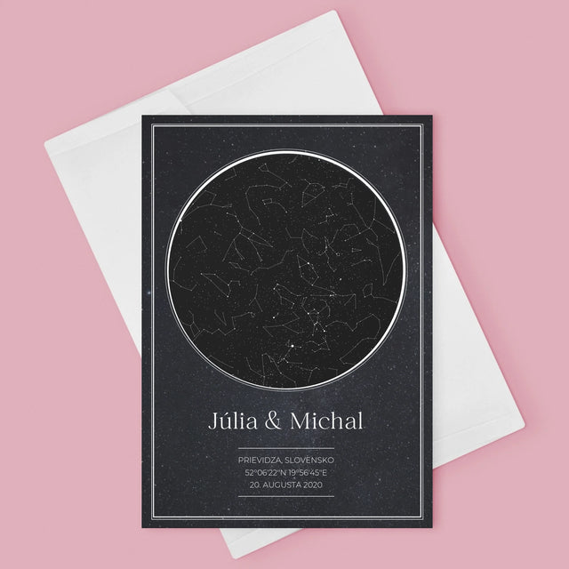 Mapa Hviezd: Mapa Hviezd: Pre Zamilovaných - Kartička S Prianiami