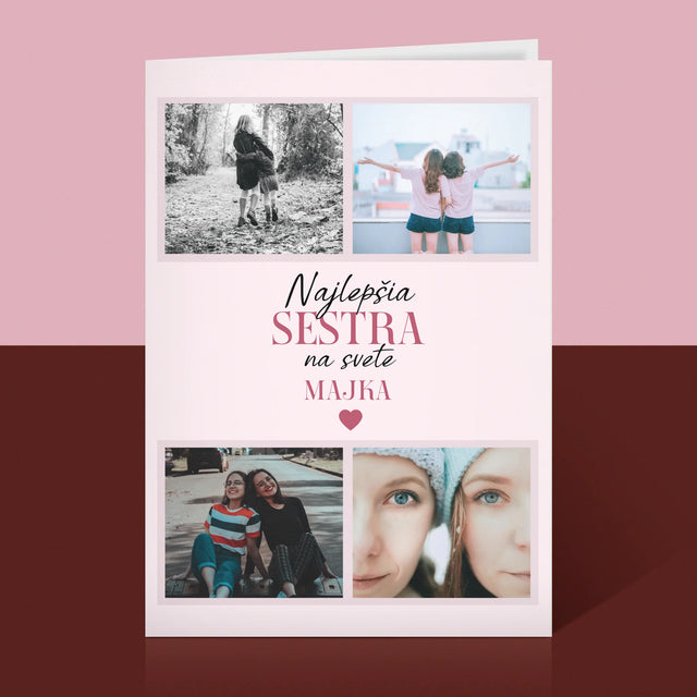 Fotokoláž: Najlepšia Sestra - Kartička S Prianiami