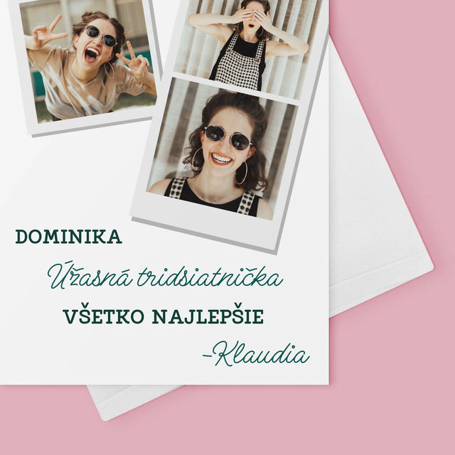 Fotokoláž: Úžasná Tridsiatnička - Kartička S Prianiami