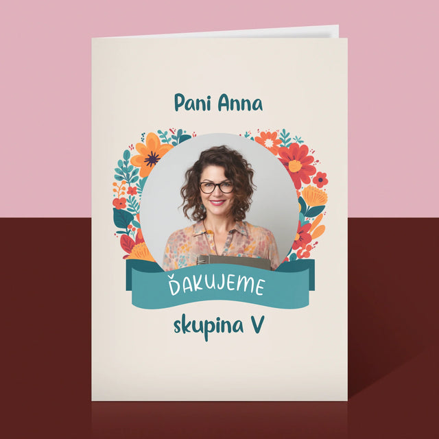 Fotografia A Podpis: Poďakovanie Pani Učiteľke V Škôlke - Kartička S Prianiami