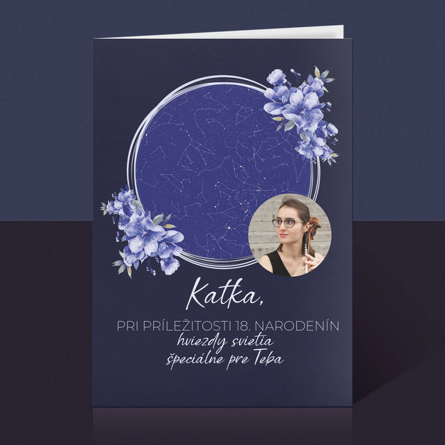 Mapa Hviezd: Mapa Hviezd: Hviezdy Svietia K Narodeninám - Kartička S Prianiami