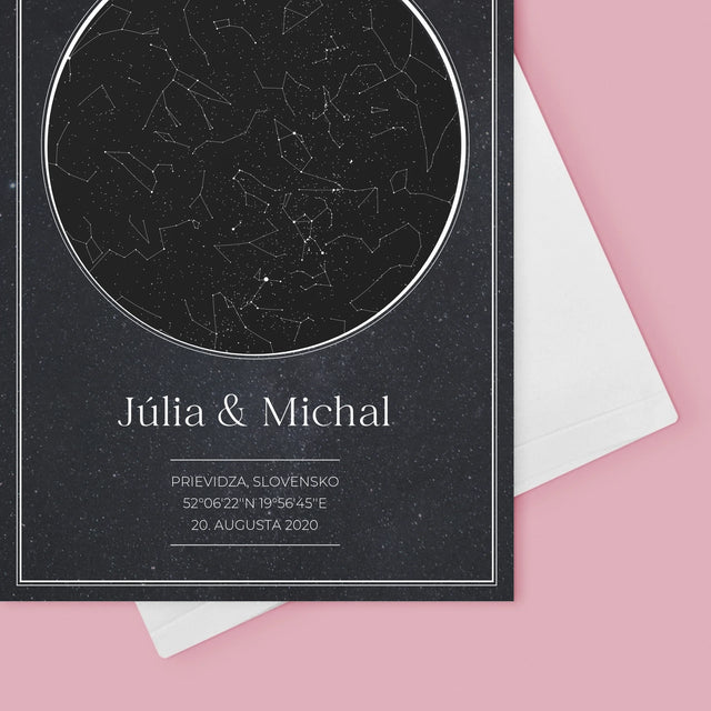 Mapa Hviezd: Mapa Hviezd: Pre Zamilovaných - Kartička S Prianiami