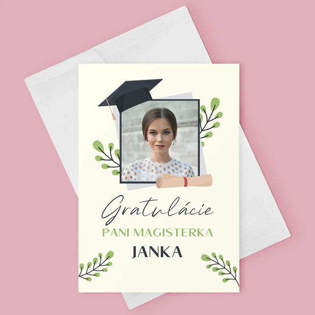 Fotografia A Podpis: Gratulácie Magisterka - Kartička S Prianiami