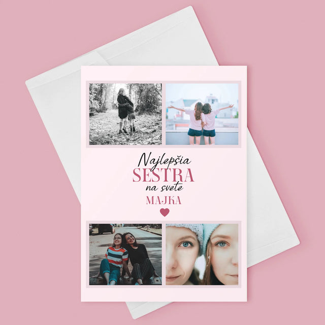 Fotokoláž: Najlepšia Sestra - Kartička S Prianiami