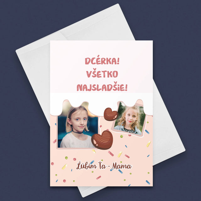 Fotokoláž: Všetko Najsladšie - Kartička S Prianiami