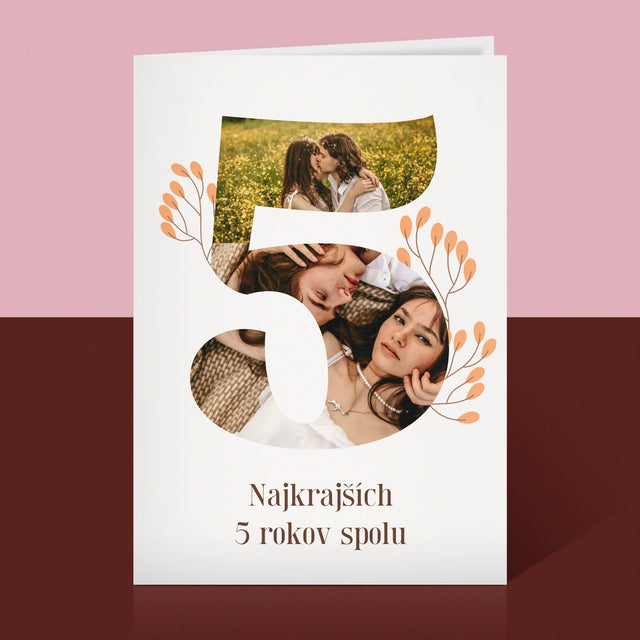 Fotokoláž: 5. Výročie - Kartička S Prianiami