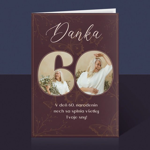 Fotokoláž: 60. Narodeniny - Kartička S Prianiami