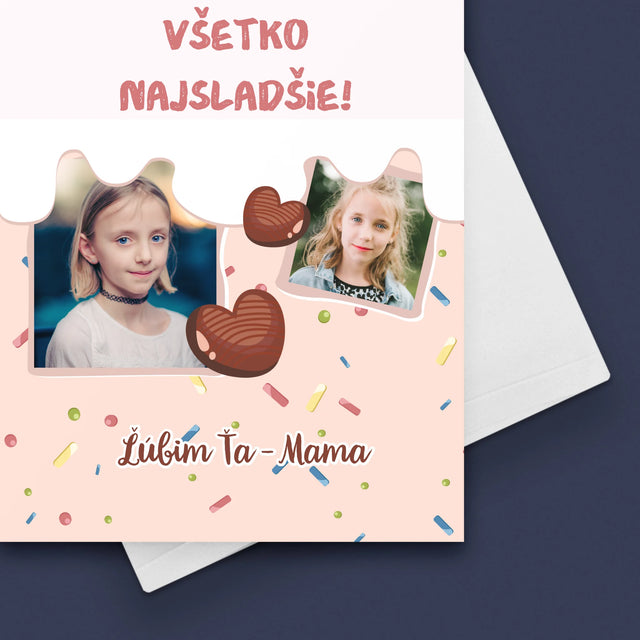 Fotokoláž: Všetko Najsladšie - Kartička S Prianiami