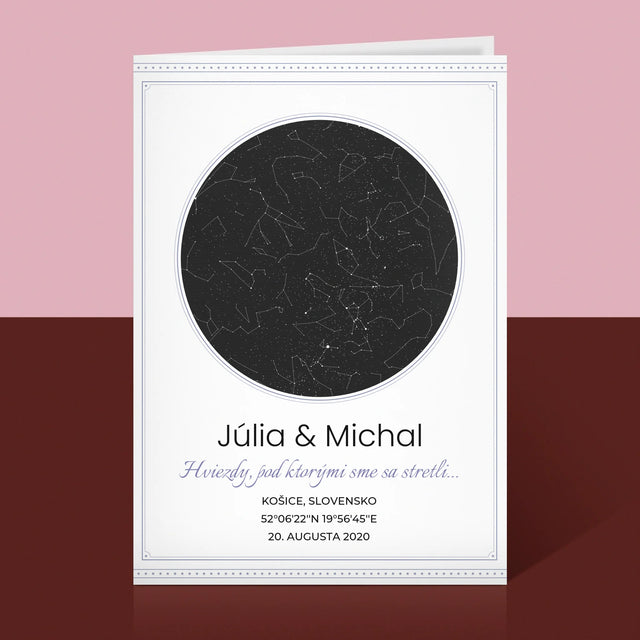 Mapa Hviezd: Mapa Hviezd: Pod Hviezdami - Kartička S Prianiami