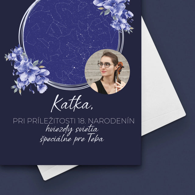 Mapa Hviezd: Mapa Hviezd: Hviezdy Svietia K Narodeninám - Kartička S Prianiami