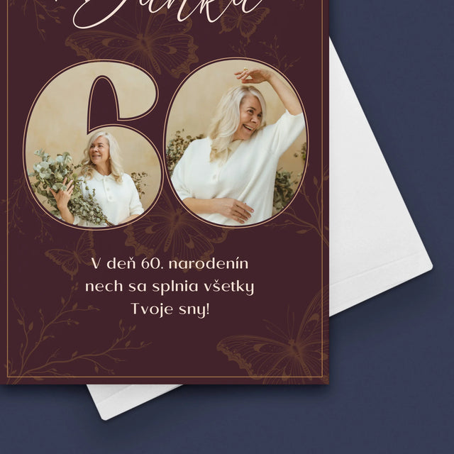 Fotokoláž: 60. Narodeniny - Kartička S Prianiami