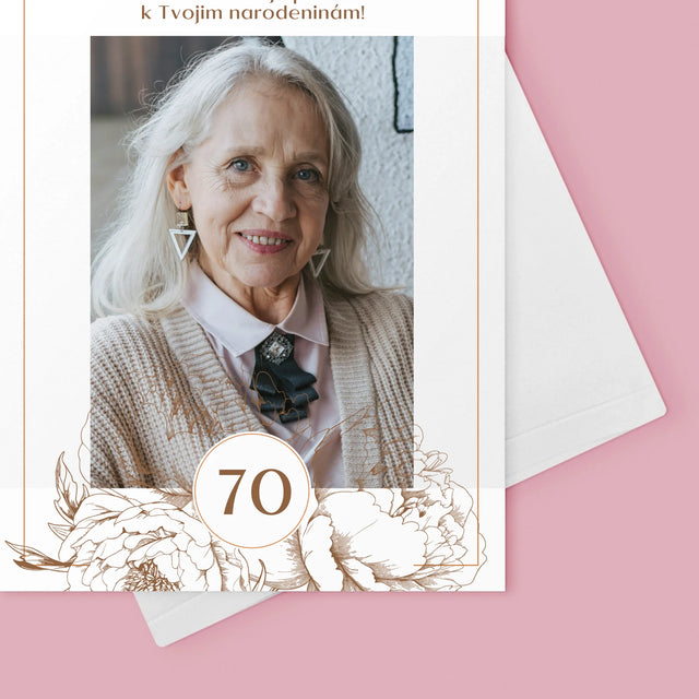 Fotografia A Podpis: 70. Narodeniny Pivonky - Kartička S Prianiami