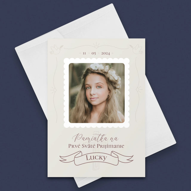 Fotografia A Podpis: Prijímanie Holubice - Kartička S Prianiami