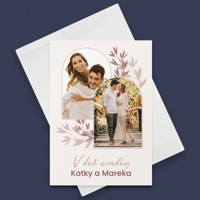 Fotokoláž: V Deň Svadby - Kartička S Prianiami