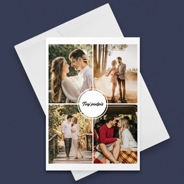 Fotokoláž: 4 Fotografie - Kartička S Prianiami