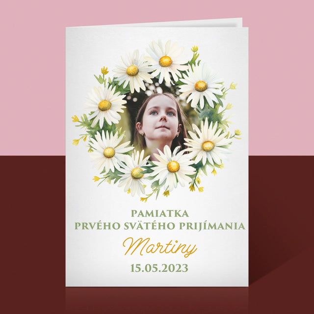 Fotografia A Podpis: Pamiatka 1. Sv Prijímania Sedmokrásky - Kartička S Prianiami