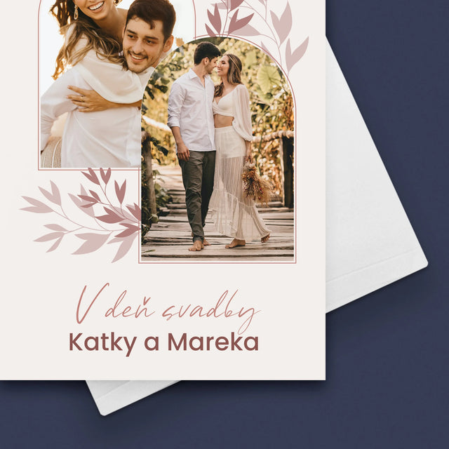 Fotokoláž: V Deň Svadby - Kartička S Prianiami