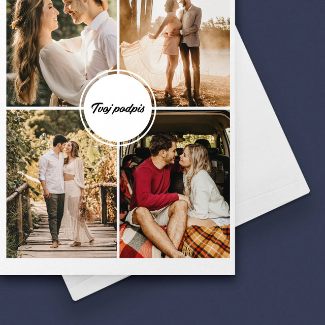 Fotokoláž: 4 Fotografie - Kartička S Prianiami