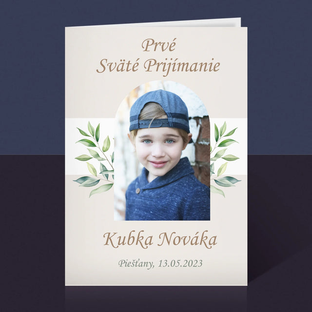 Fotografia A Podpis: Prvé Sväté Prijímanie Venovanie - Kartička S Prianiami