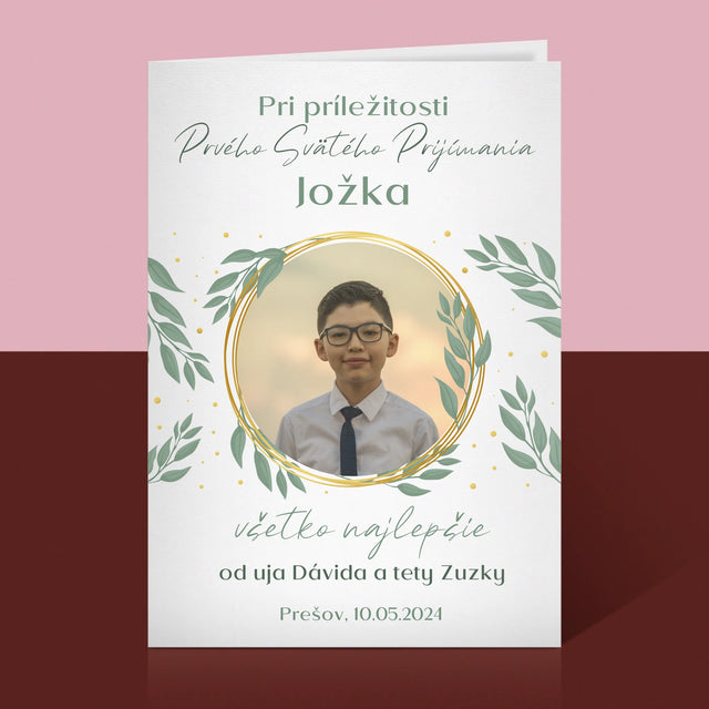 Fotografia A Podpis: Pri Príležitosti Prvého Svätého Prijímania - Kartička S Prianiami