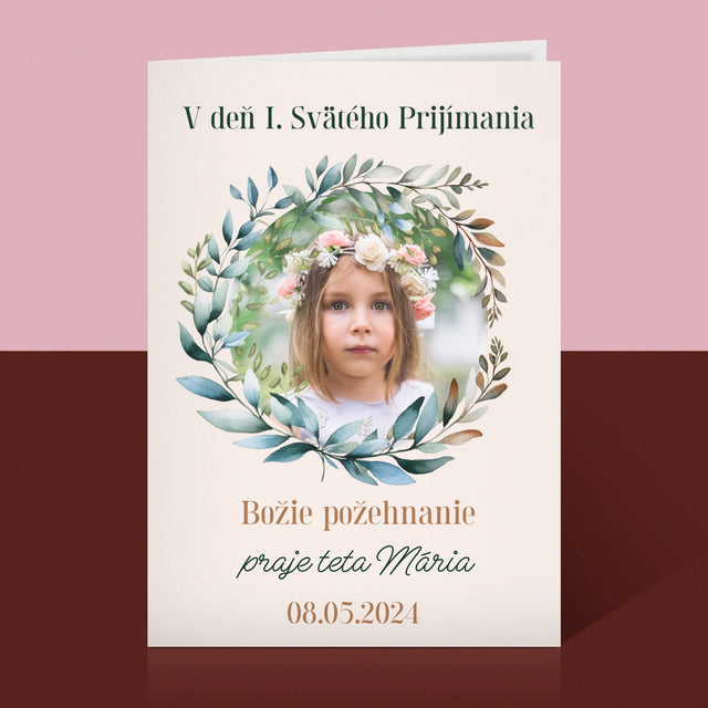Fotografia A Podpis: V Deň I. Svätého Prijímania - Kartička S Prianiami