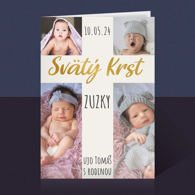 Fotokoláž: Svätý Krst Kríž - Kartička S Prianiami