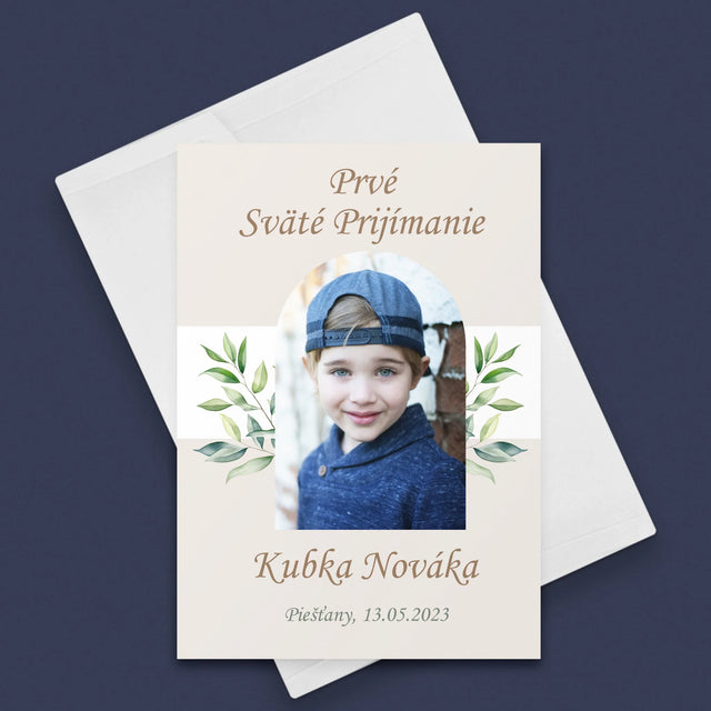 Fotografia A Podpis: Prvé Sväté Prijímanie Venovanie - Kartička S Prianiami