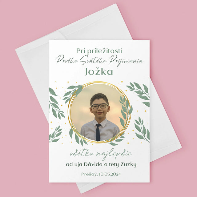 Fotografia A Podpis: Pri Príležitosti Prvého Svätého Prijímania - Kartička S Prianiami