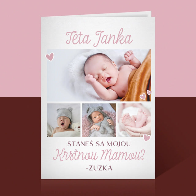 Fotokoláž: Staneš Sa Mojou Krstnou - Kartička S Prianiami