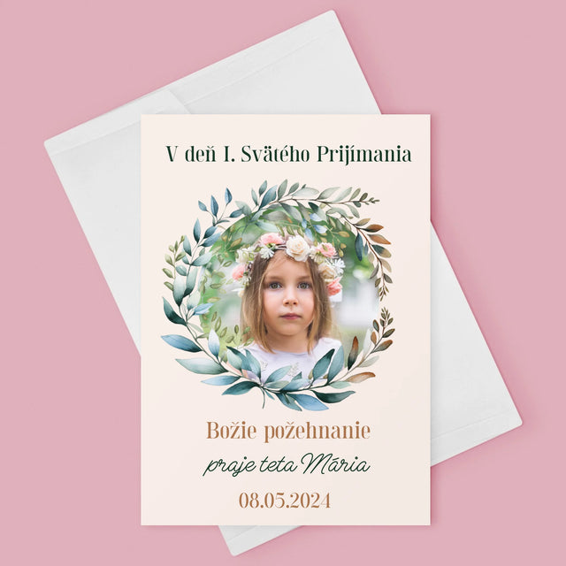 Fotografia A Podpis: V Deň I. Svätého Prijímania - Kartička S Prianiami