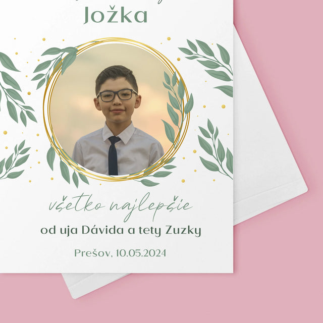 Fotografia A Podpis: Pri Príležitosti Prvého Svätého Prijímania - Kartička S Prianiami