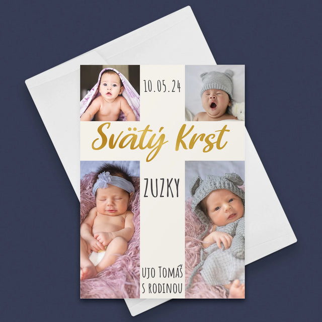 Fotokoláž: Svätý Krst Kríž - Kartička S Prianiami