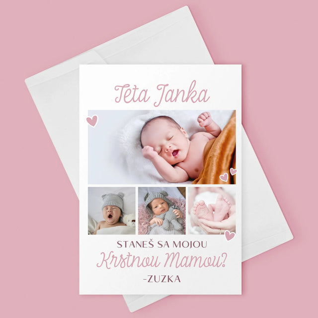 Fotokoláž: Staneš Sa Mojou Krstnou - Kartička S Prianiami