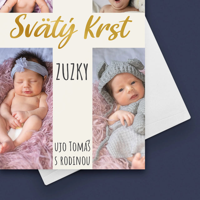 Fotokoláž: Svätý Krst Kríž - Kartička S Prianiami