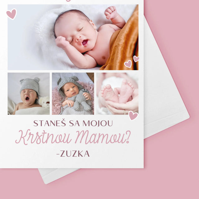 Fotokoláž: Staneš Sa Mojou Krstnou - Kartička S Prianiami