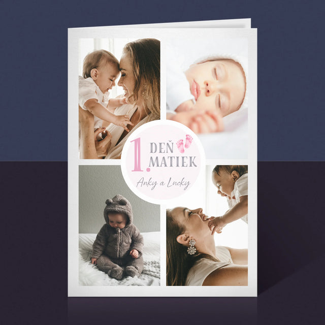 Fotokoláž: Prvý Deň Matiek - Kartička S Prianiami