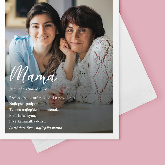 Fotografia A Podpis: Mama Definícia - Kartička S Prianiami