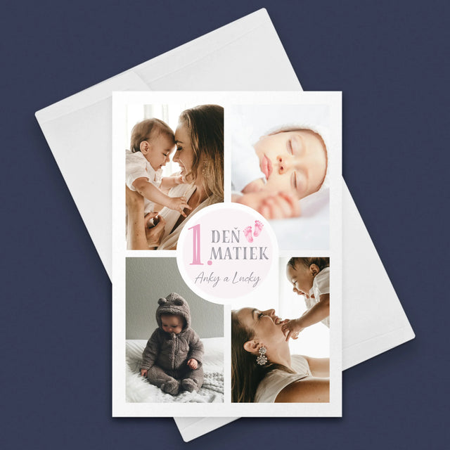 Fotokoláž: Prvý Deň Matiek - Kartička S Prianiami