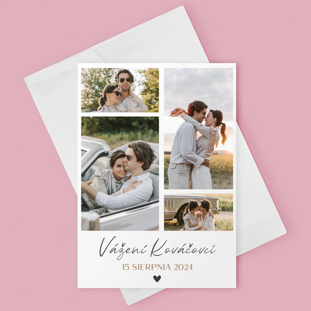 Fotokoláž: Vážení - Kartička S Prianiami