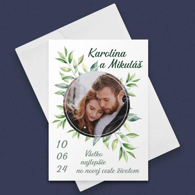 Fotografia A Podpis: Svadobné Lístky - Kartička S Prianiami