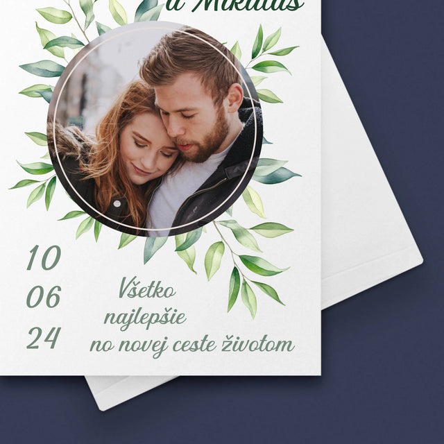 Fotografia A Podpis: Svadobné Lístky - Kartička S Prianiami