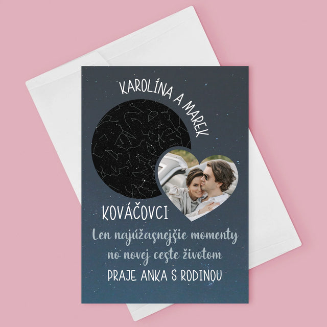 Mapa Hviezd: Nová Cesta Životom Svadba - Kartička S Prianiami