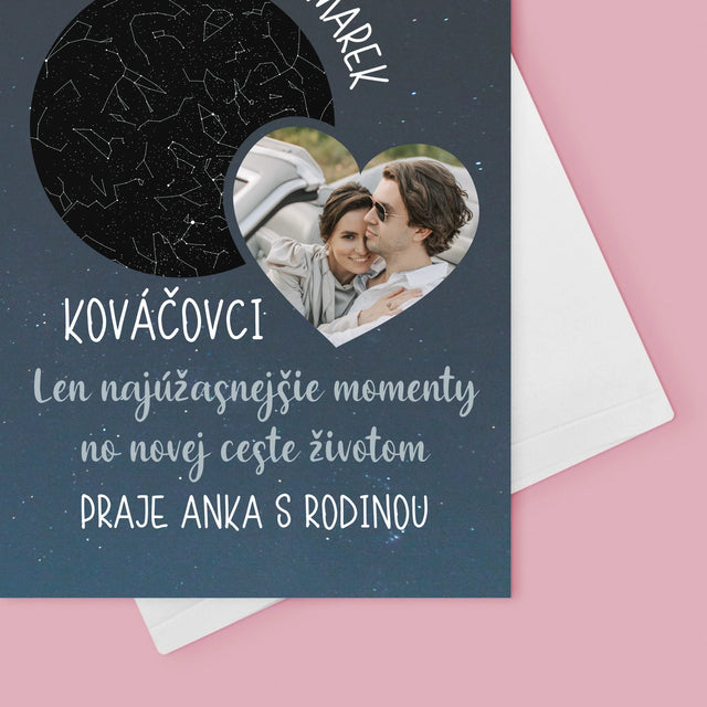 Mapa Hviezd: Nová Cesta Životom Svadba - Kartička S Prianiami