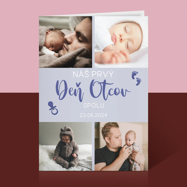 Fotokoláž: Prvý Deň Otcov - Kartička S Prianiami