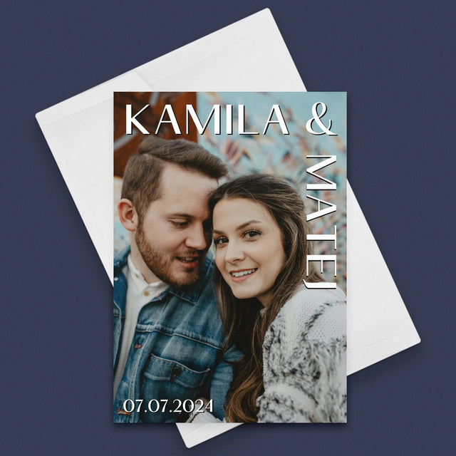 Fotografia A Podpis: Mená Svadba - Kartička S Prianiami