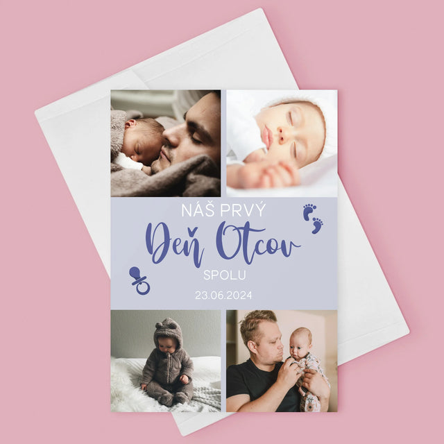 Fotokoláž: Prvý Deň Otcov - Kartička S Prianiami