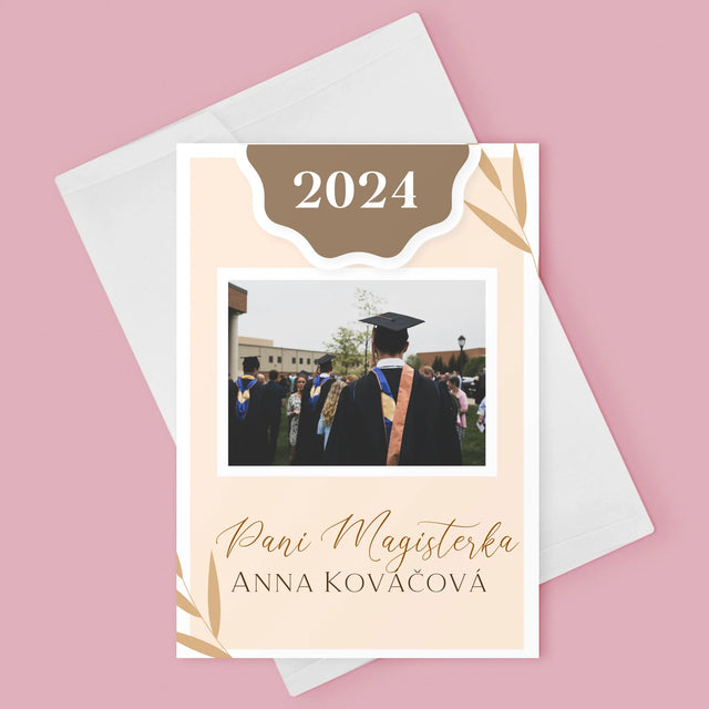 Fotokoláž: Pani Magisterka - Kartička S Prianiami