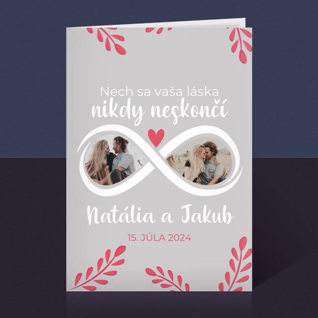 Fotokoláž: Nech Sa Vaša Láska Nikdy Neskončí - Kartička S Prianiami